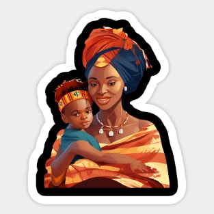 African Mother And Child Sticker